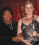 Ute Bormann (right) receiving the award on behalf of SEW-Eurodrive from Connie Nkosi – non-executive chairman: First Technology